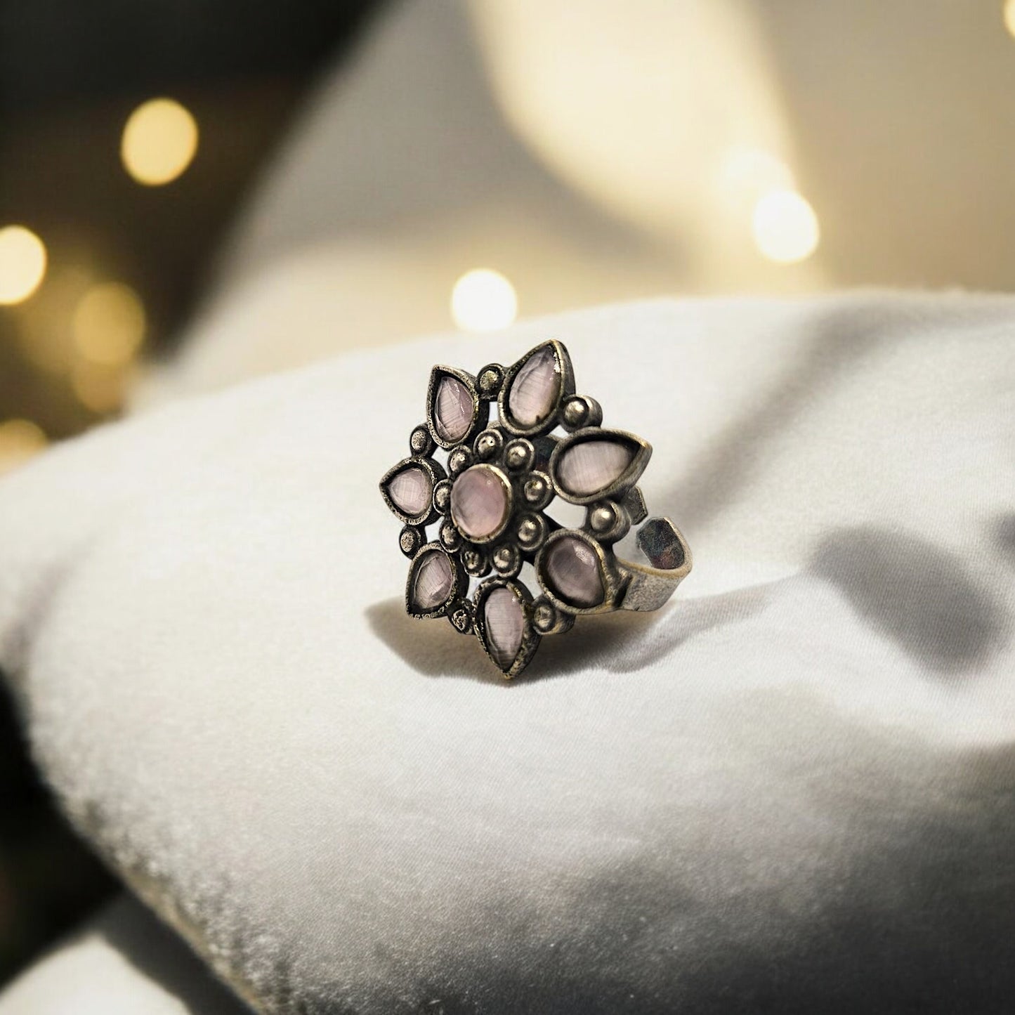 Aqua Bloom Petal Ring