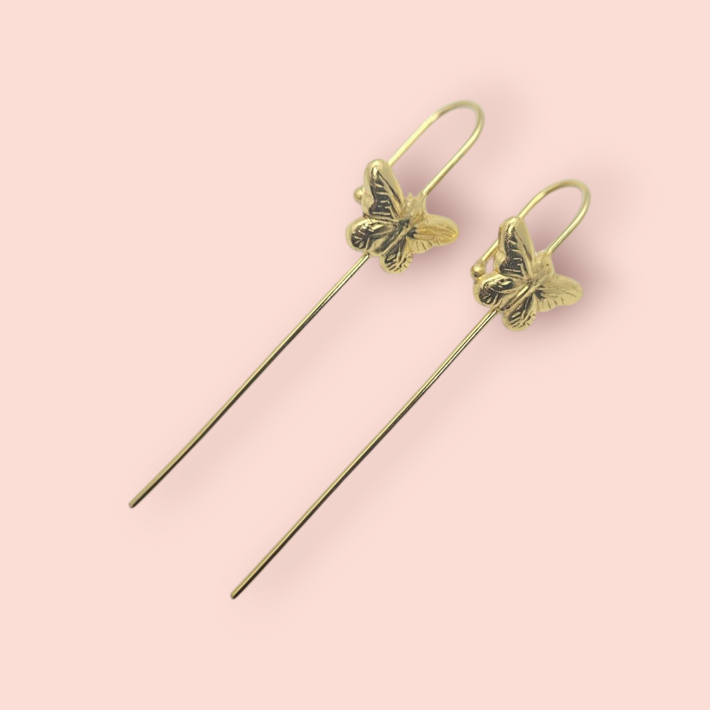 Golden Butterfly Pin Earrings